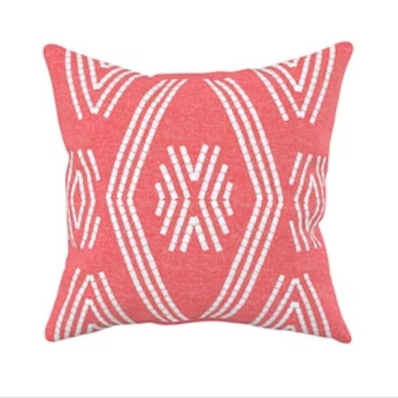allen + roth Coral Stitched Calypso Solid Calypso Square Throw Pillow NEW - Picture 1 of 5